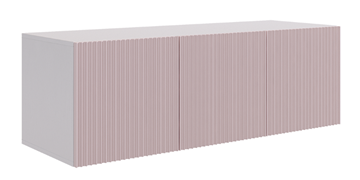 Антресоль трехдверная Зефир 119.01 (белое дерево/пудра розовая (эмаль)) в Магадане - предосмотр