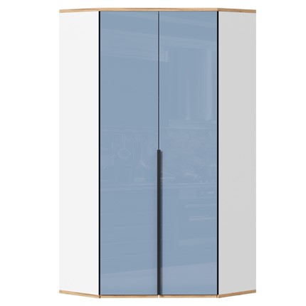 Угловой шкаф Урбан 528.060, белый/капри синий в Магадане - изображение
