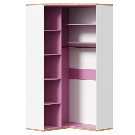 Угловой шкаф детский Урбан 528.060, белый/розовый в Магадане - изображение 3
