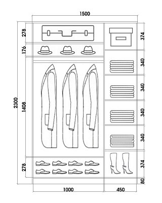 Шкаф-купе двухдверный Хит-23-15-77-19, 2300х1500х620, Абстракция №3, Дуб сонома в Магадане - изображение 2