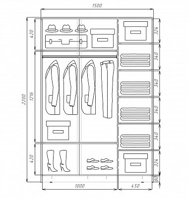 Шкаф-купе Хит-22-15-77-20, Абстракция №4, Дуб сонома в Магадане - изображение 2
