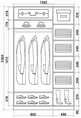 Шкаф-купе 2-х дверный Хит-23-14-77-21, Абстракция №5, Ясень анкор светлый в Магадане - изображение 2
