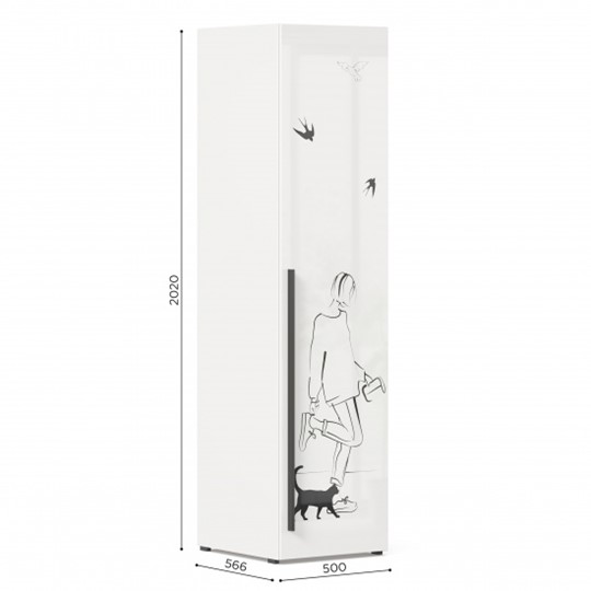 Распашной шкаф Джоли Тип 2 ЛД 535.020, Серый шелк в Магадане - изображение 2