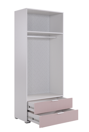 Двухдверный шкаф Зефир 108.01 (белое дерево/пудра розовая (эмаль)) в Магадане - изображение 2