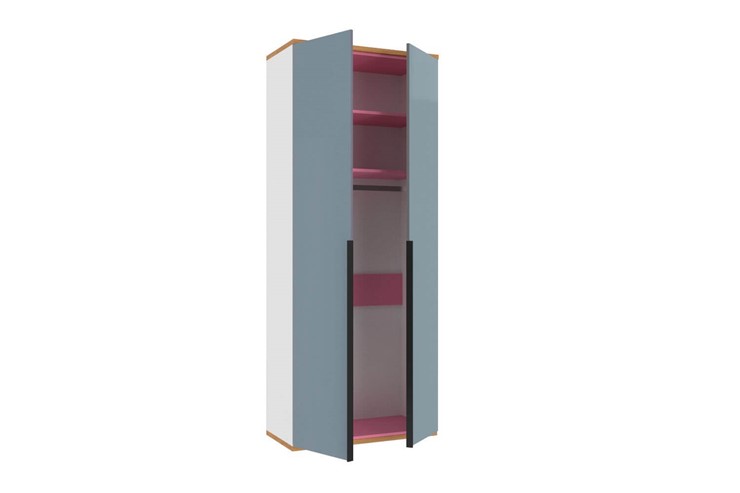 Шкаф двухстворчатый Урбан 528.050, белый/розовый в Магадане - изображение 2