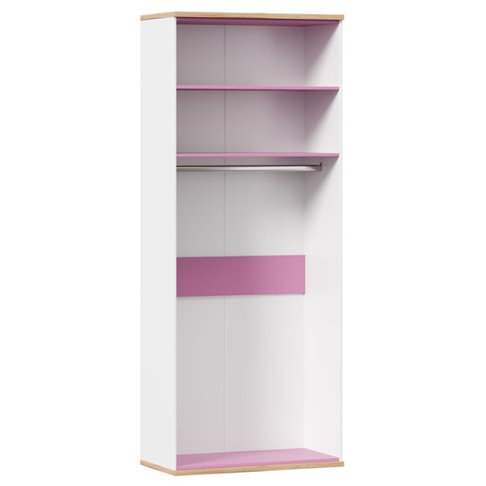 Шкаф двухстворчатый Урбан 528.050, белый/розовый в Магадане - изображение 4