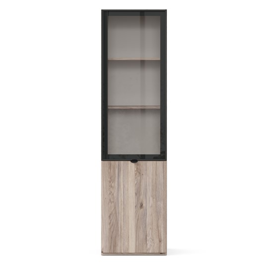 Шкаф-витрина Нео ЛД 541.080.000, Дуб Маувелла/Черный в Магадане - изображение 3