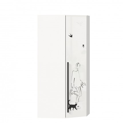 Шкаф распашной угловой Джоли 45 ЛД 535.030, Серый шелк в Магадане - изображение