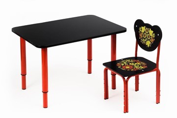 Растущий стол Кузя (Черный с росписью, красный) в Магадане - предосмотр 1