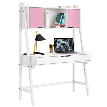 Стол с ящиками высокий POLINI Kids Mirum 1446 Белый / двери Розовые в Магадане - изображение