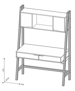 Стол с ящиками высокий POLINI Kids Mirum 1446 Серый / двери Серые в Магадане - предосмотр 1