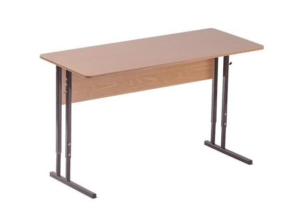 Детский стол 2-местный регулируемый Стандарт 3-5, ЛДСП Бук/Коричневый в Магадане - изображение