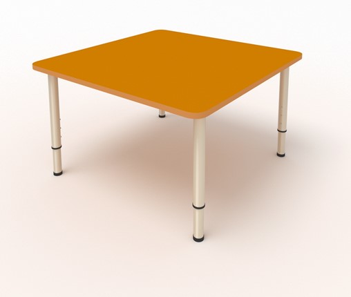 Детский стол 4-местный 70х70 ЛДСП Оранжевый в Магадане - изображение