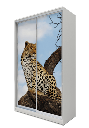 Шкаф 2-х створчатый 2400х1200х620, Леопард ХИТ 24-12-77-04 Белая шагрень в Магадане - изображение