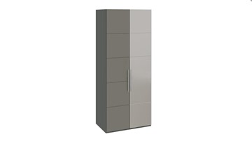 Шкаф распашной Наоми с 1 зеркальной правой дверью, цвет Фон серый, Джут СМ-208.07.04 R в Магадане - предосмотр