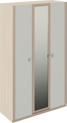 Шкаф распашной Глэдис М23 (Шимо светлый/Белый текстурный) в Магадане - изображение