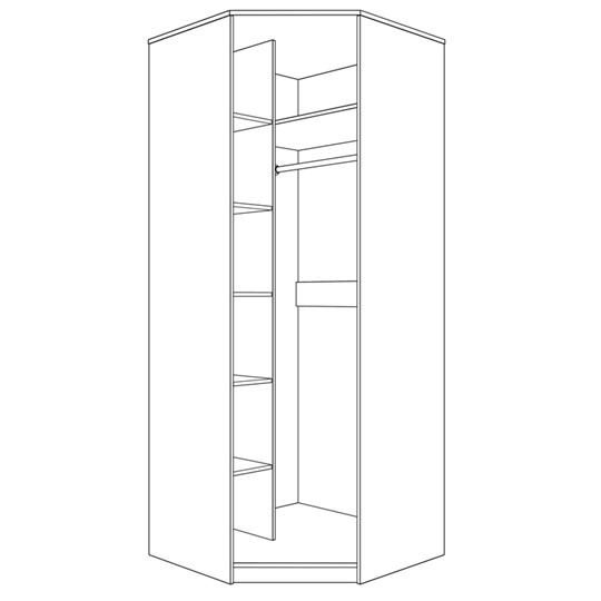 Шкаф угловой с дверью ПАРМА НЕО,  лиственница темная в Магадане - изображение 1