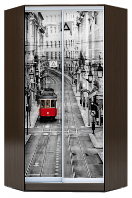 Шкаф-купе 2300х1103, ХИТ У-23-4-77-01, Лондон трамвай, венге аруба в Магадане - изображение