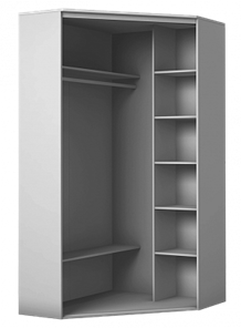Угловой шкаф с двумя зеркалами, ХИТ У-24-4-55, Дуб крафт белый в Магадане - предосмотр 1