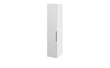 Распашной шкаф Наоми с зеркальной дверью левый, цвет Белый глянец СМ-208.07.02 L в Магадане - предосмотр