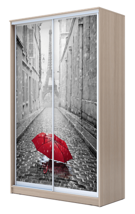 Шкаф 2-х дверный 2400х1500х420, Париж, зонтик ХИТ 24-4-15-77-02 Ясень Шимо Светлый в Магадане - изображение