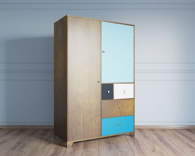 Шкаф двухстворчатый Aquarelle с ящиками (RE-45) в Магадане - изображение 1