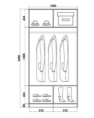 Шкаф-купе 2-х створчатый Хит-24-12/2-77-30, 2400х1200х620, Природа Дуб млечный в Магадане - изображение 2