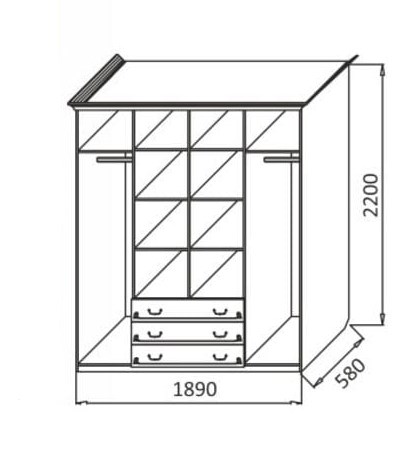 Шкаф Ивушка-5 4-х створчатый с ящиками, цвет Дуб беленый в Магадане - изображение 1