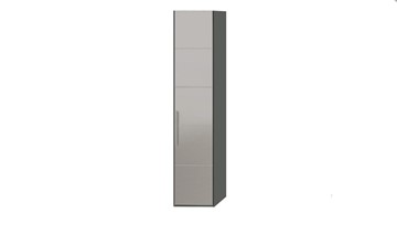 Шкаф распашной Наоми с зеркальной дверью правый, цвет Фон серый, Джут  СМ-208.07.02 R в Магадане - предосмотр