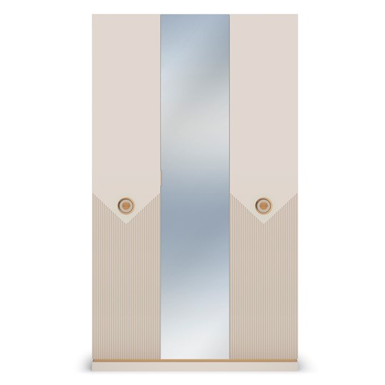 Шкаф 3-х дверный в спальню Капри, с зеркальным фасадом в Магадане - изображение 1