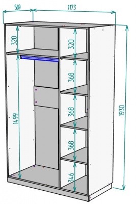 Шкаф трехдверный Arvid H237_M (Венге) в Магадане - изображение 1