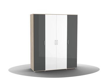 Шкаф для одежды Silvia, ШО-04 (2г/2зр), цвет фасада антрацит в Магадане - предосмотр