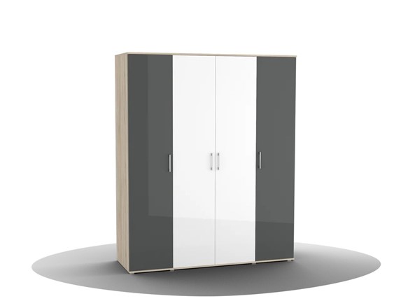 Шкаф для одежды Silvia, ШО-04 (2г/2зр), цвет фасада антрацит в Магадане - изображение