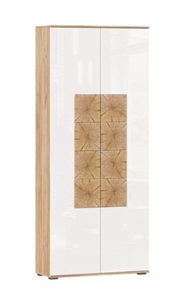 Шкаф двухстворчатый Фиджи с декоративными накладками 659.310, Дуб Золотой/Белый в Магадане - изображение