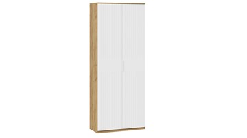 Распашной шкаф с 2-мя дверьми Хилтон Исп.2 90 (Дуб Крафт Золотой/Белый матовый) в Магадане - предосмотр