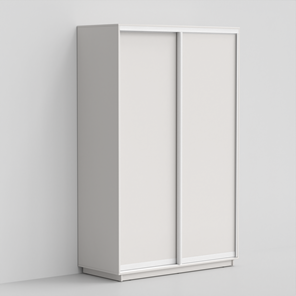 Шкаф двухдверный ЭКО-Сим Д 220х160х60, Белый матовый/белый глянец в Магадане - предосмотр