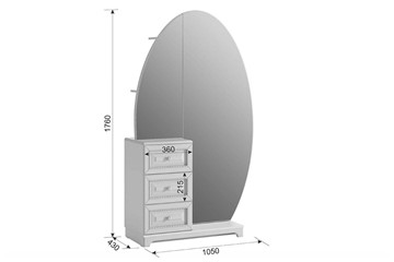 Шкаф комбинированный распашной Белла (зеркало) (1050х420х1758) в Магадане - предосмотр 4