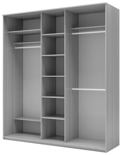 Шкаф 3-х створчатый 2400х1770х620 три зеркала, Сетка ХИТ 24-18-656 Венге в Магадане - изображение 1