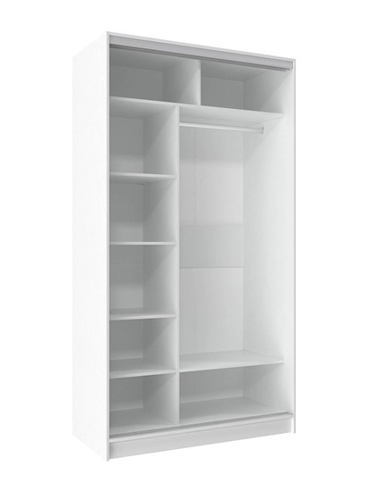Шкаф 1200 Домашний Зеркало/ЛДСП, Белый в Магадане - изображение 1