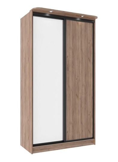 Шкаф 2-х дверный 1200 Домашний Зеркало/ЛДСП, Дуб табачный Craft в Магадане - изображение 2