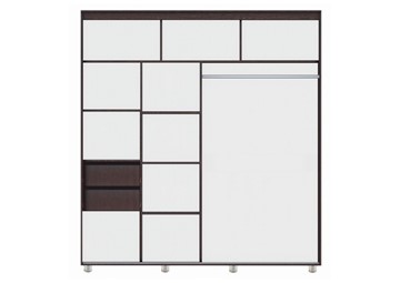 Шкаф 2-х дверный Комфорт №12 2.0 с фигурными зеркалами, Ясень анкор светлый в Магадане - предосмотр 1