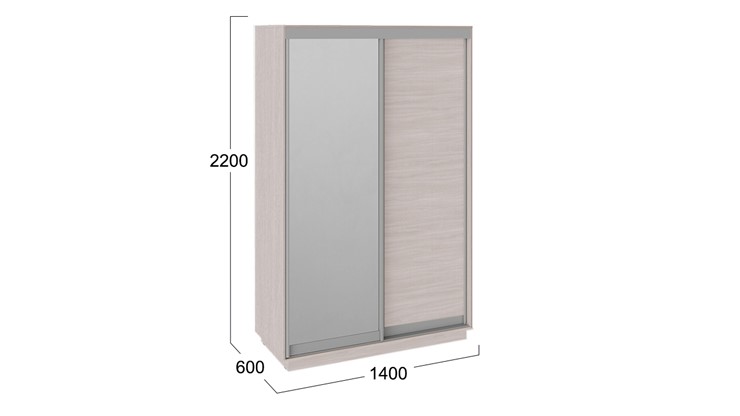 Шкаф 2-х дверный Румер, цвет Ясень шимо СШК 1.140.70-11.13 в Магадане - изображение 2