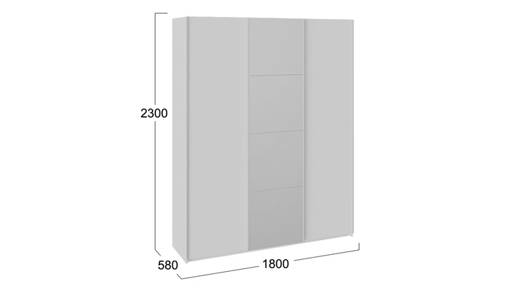 Шкаф трехдверный Траст, цвет Белый снег, Белый снег/Зеркало СШК 2.180.60-11.13.11 в Магадане - изображение 2