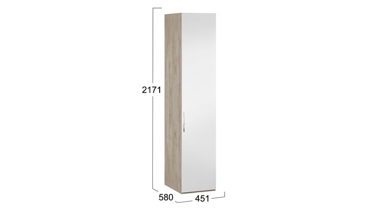 Шкаф одностворчатый Эмбер правый СМ-348.07.002 R (Баттл Рок/Серый глянец) в Магадане - изображение 1