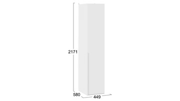 Шкаф одностворчатый Порто (580) СМ-393.07.001 (Белый жемчуг/Белый софт) в Магадане - предосмотр 3