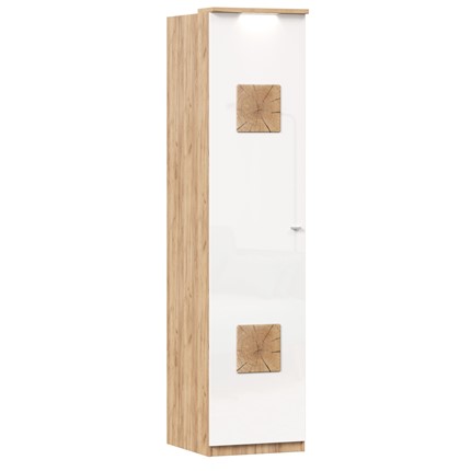 Шкаф одностворчатый с декор. накладками Фиджи 659.225, белый в Магадане - изображение