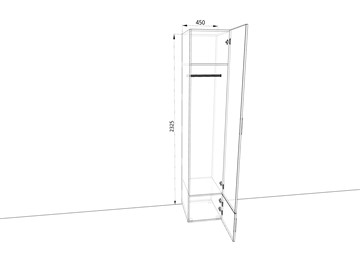 Распашной шкаф 450х500х2325мм (Ш4319) Антрацит/Дуб крафт в Магадане - предосмотр 1