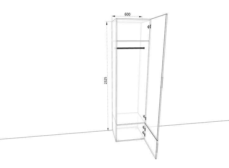 Шкаф распашной 600х500х2325мм (Ш6319) Белый/Жемчуг в Магадане - изображение 1