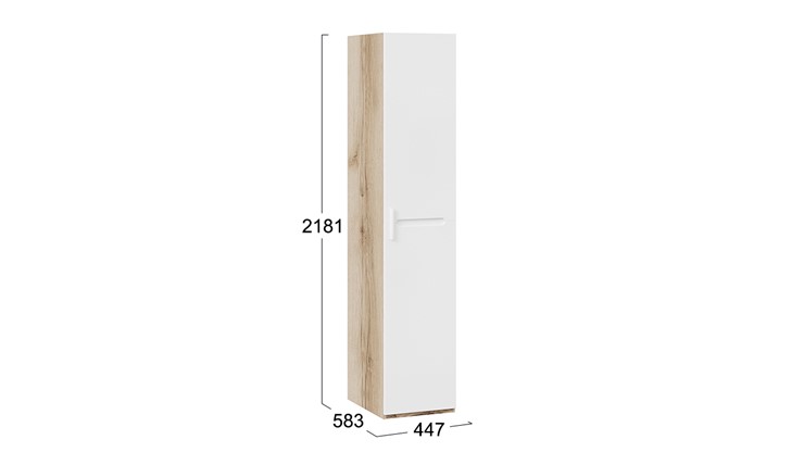 Шкаф для белья Фьюжн  ТД-260.07.01 (Дуб Делано, Белый глянец) в Магадане - изображение 3