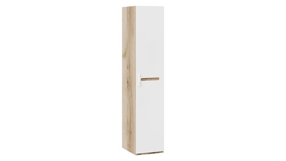 Шкаф для белья Фьюжн  ТД-260.07.01 (Дуб Делано, Белый глянец) в Магадане - изображение